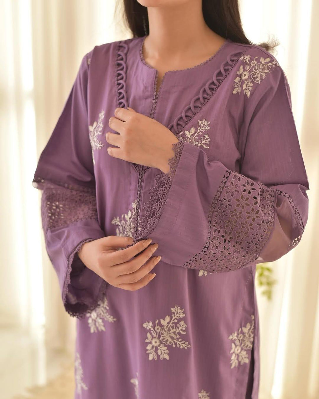 Horiya Light Purple Emb 3pc