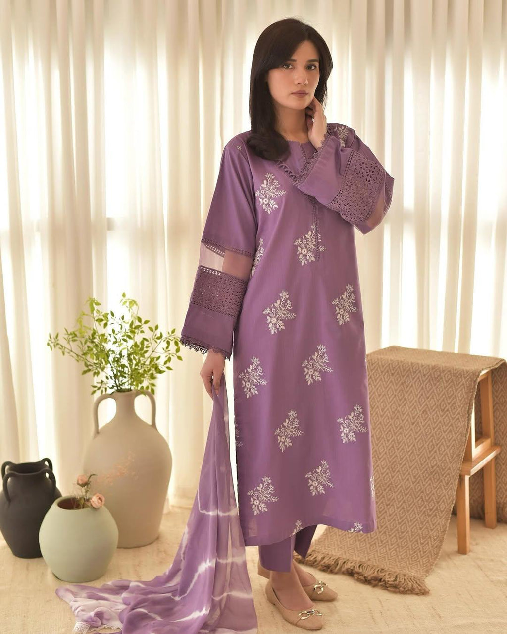 Horiya Light Purple Emb 3pc